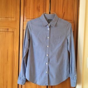 Womens Blue Oxford Buttondown